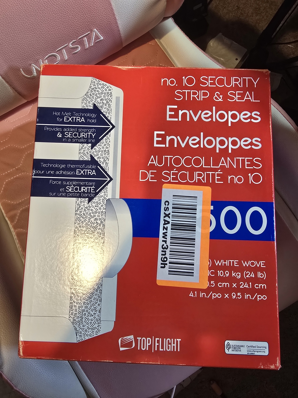 Red No.10 Security Strip & Seal Envelopes (500 Count)